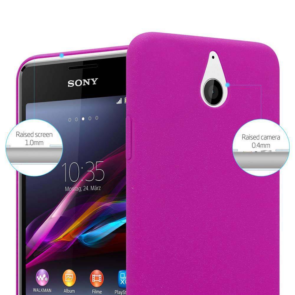 Cadorabo Schutzhülle für Sony Xperia E1 Hülle in Pink Etui Hard Case Handyhülle Cover