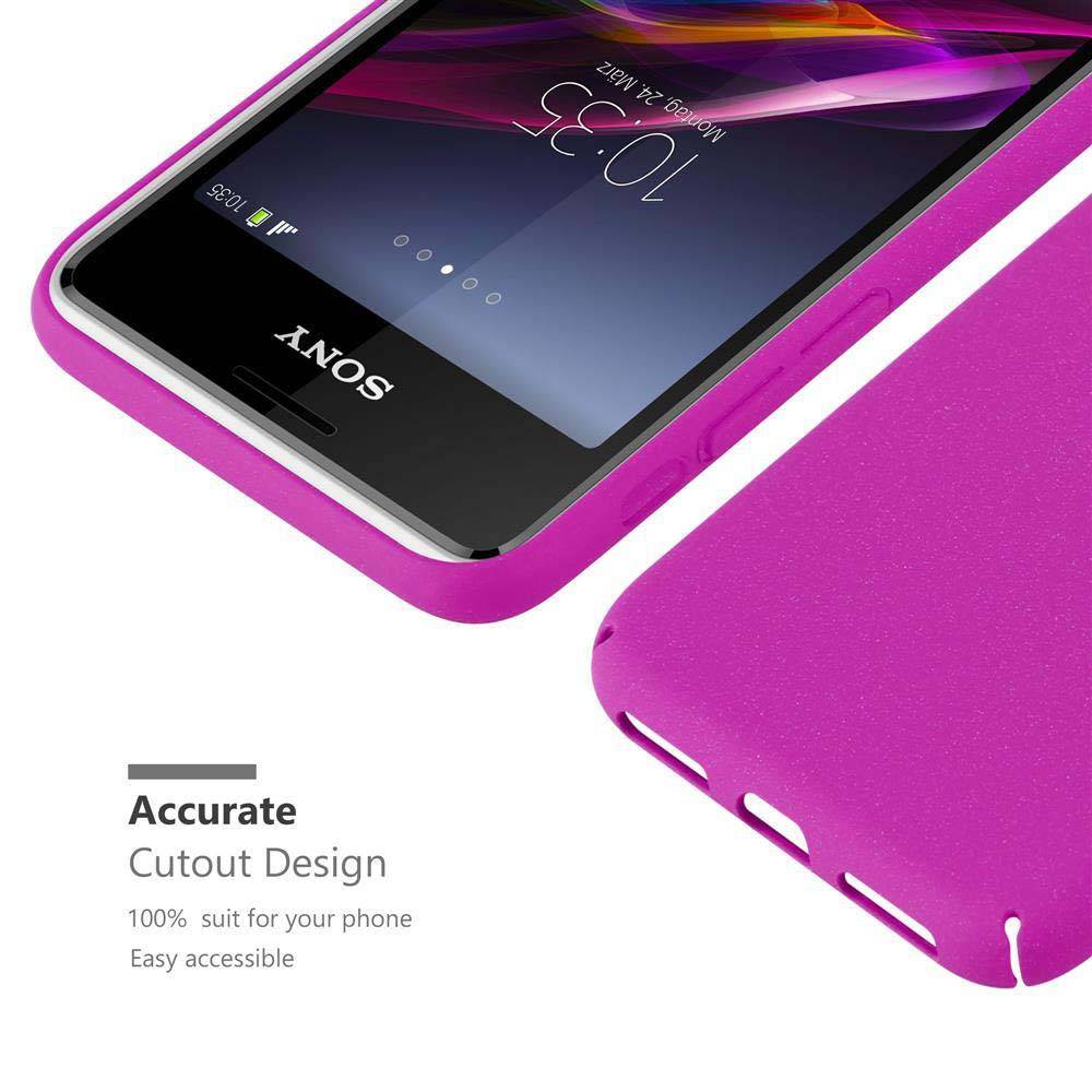 Cadorabo Schutzhülle für Sony Xperia E1 Hülle in Pink Etui Hard Case Handyhülle Cover