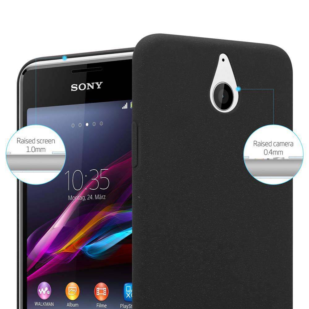 Cadorabo Schutzhülle für Sony Xperia E1 Hülle in Schwarz Etui Hard Case Handyhülle Cover