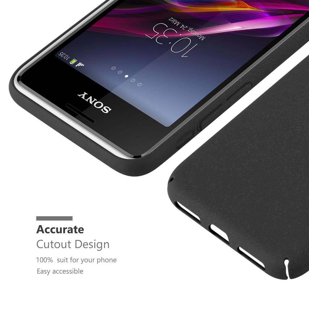 Cadorabo Schutzhülle für Sony Xperia E1 Hülle in Schwarz Etui Hard Case Handyhülle Cover
