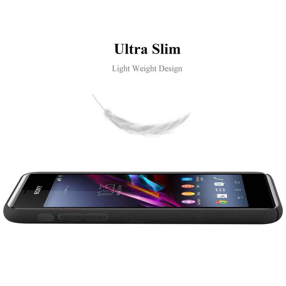 Cadorabo Schutzhülle für Sony Xperia E1 Hülle in Schwarz Etui Hard Case Handyhülle Cover