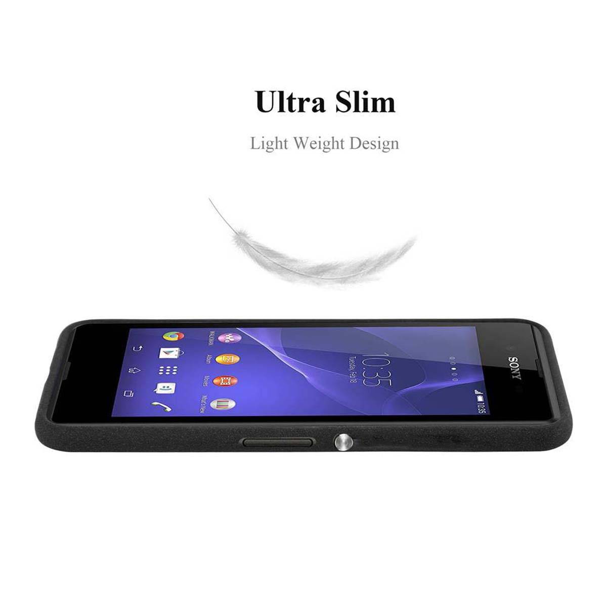 Cadorabo Schutzhülle für Sony Xperia E3 Hülle in Schwarz Handyhülle TPU Etui Cover Case