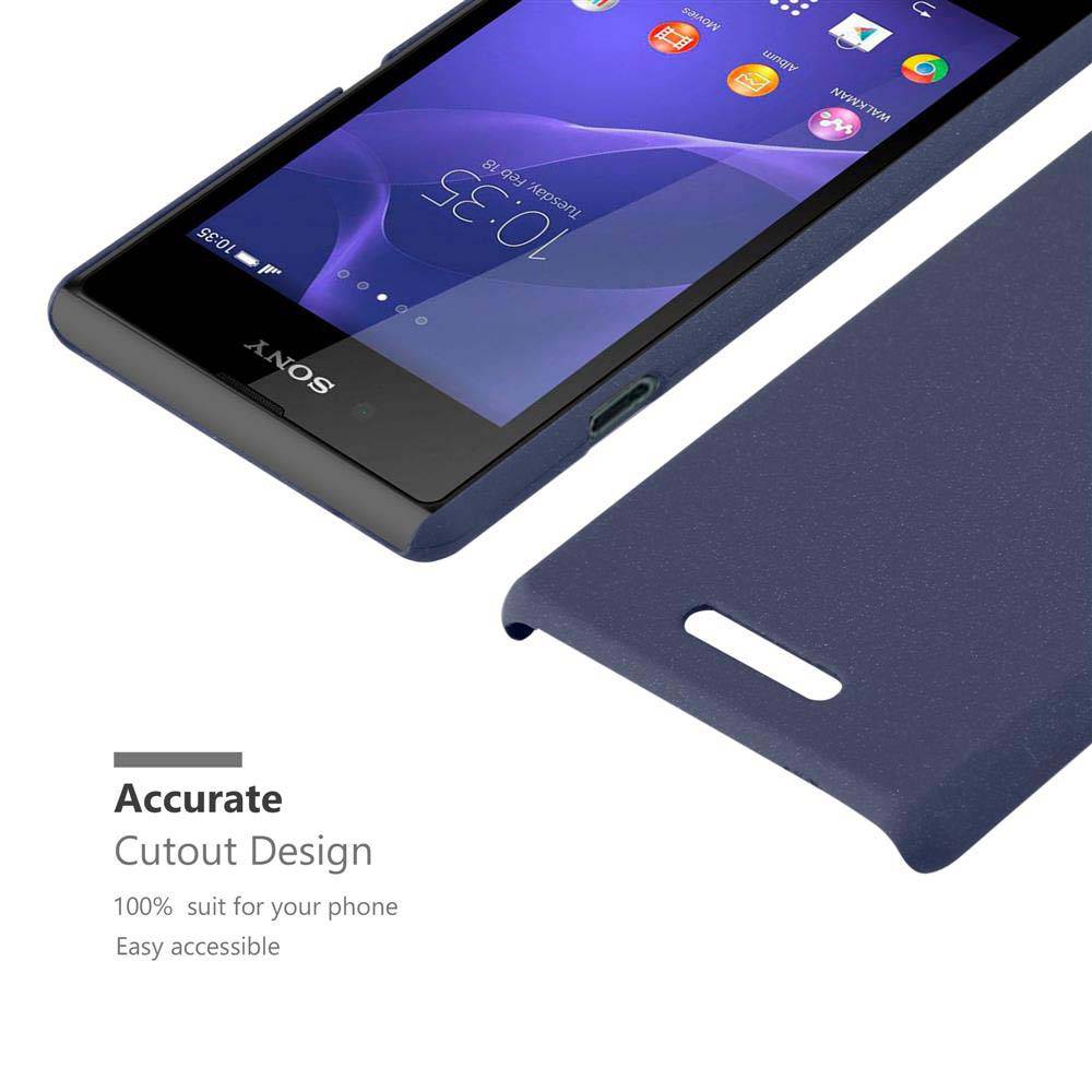 Cadorabo Schutzhülle für Sony Xperia E3 Hülle in Blau Etui Hard Case Handyhülle Cover