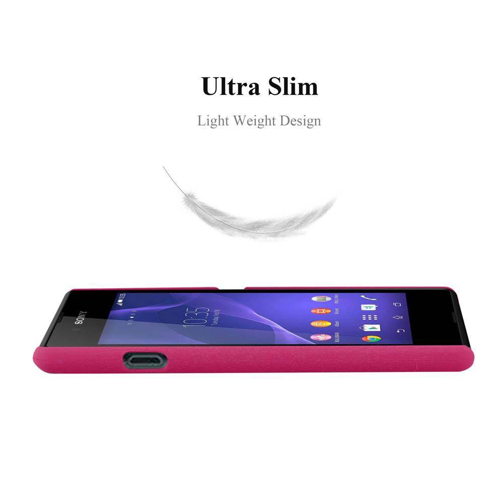 Cadorabo Schutzhülle für Sony Xperia E3 Hülle in Pink Etui Hard Case Handyhülle Cover