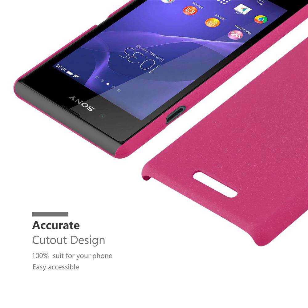 Cadorabo Schutzhülle für Sony Xperia E3 Hülle in Pink Etui Hard Case Handyhülle Cover