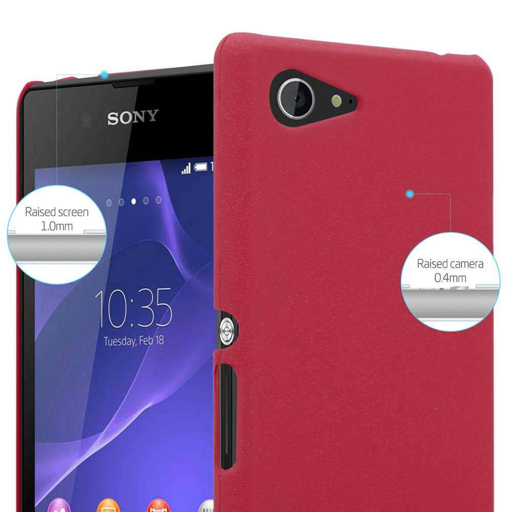 Cadorabo Schutzhülle für Sony Xperia E3 Hülle in Rot Etui Hard Case Handyhülle Cover