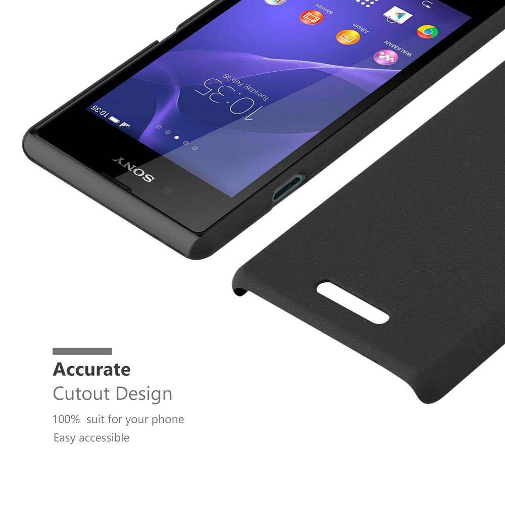 Cadorabo Schutzhülle für Sony Xperia E3 Hülle in Schwarz Etui Hard Case Handyhülle Cover