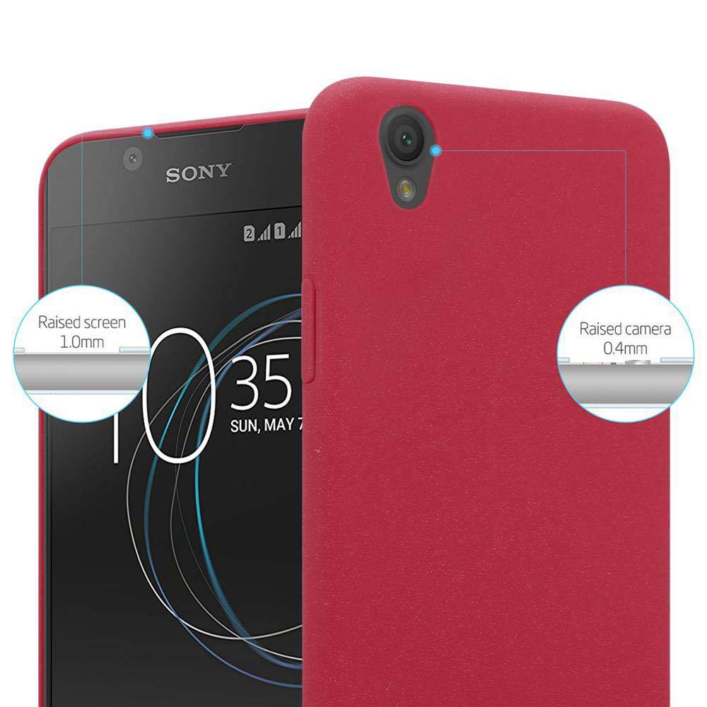 Cadorabo Schutzhülle für Sony Xperia L1 Hülle in Rot Etui Hard Case Handyhülle Cover