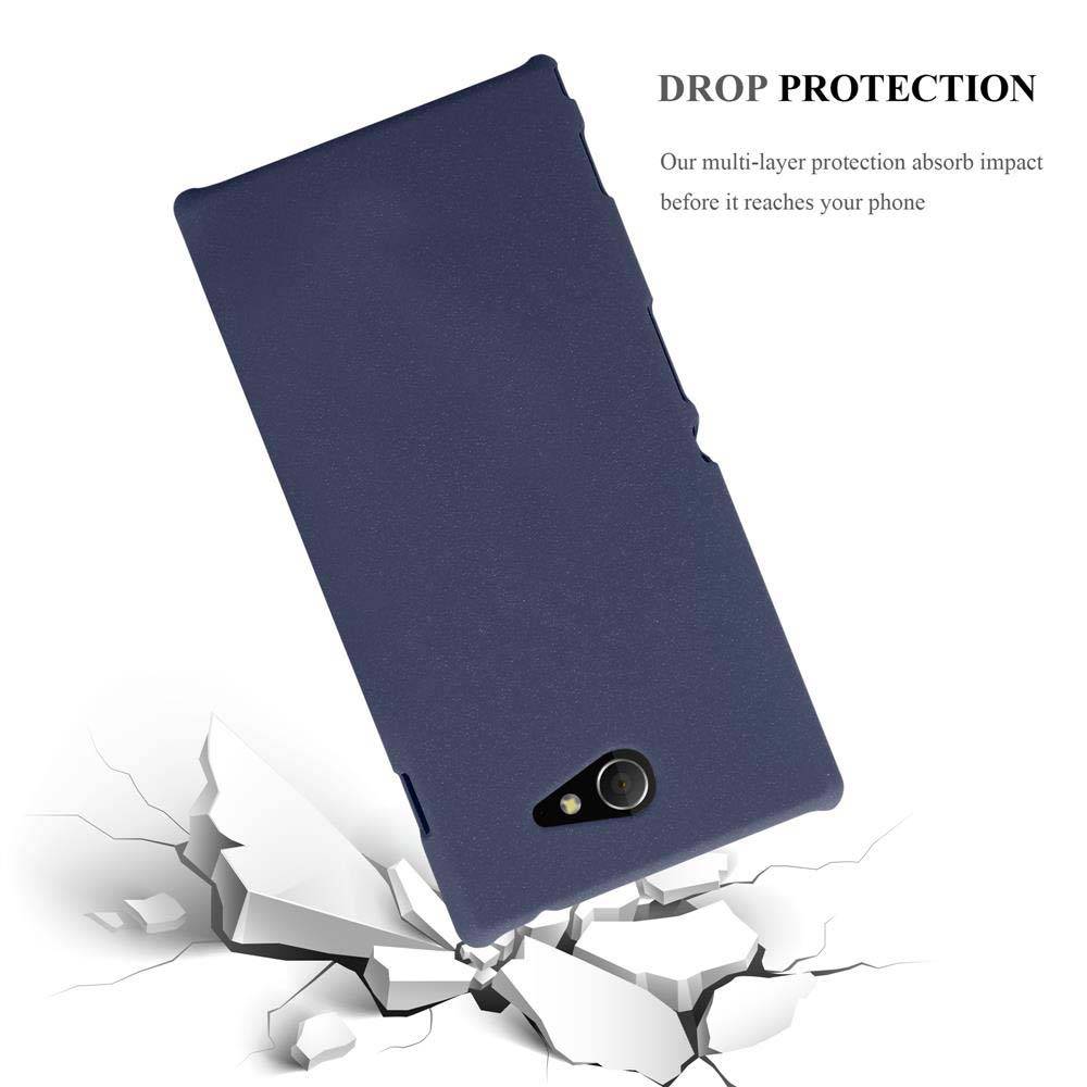 Cadorabo Schutzhülle für Sony Xperia M2 / M2 AQUA Hülle in Blau Etui Hard Case Handyhülle Cover