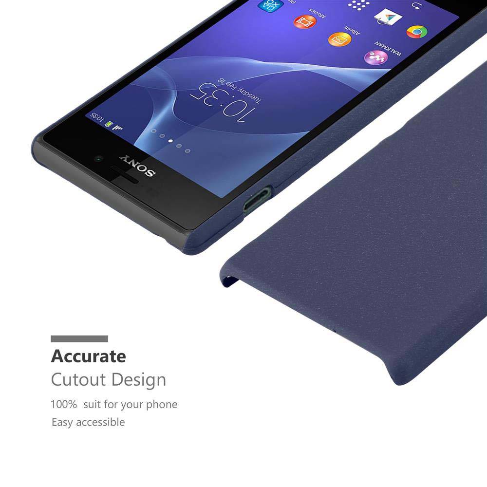 Cadorabo Schutzhülle für Sony Xperia M2 / M2 AQUA Hülle in Blau Etui Hard Case Handyhülle Cover