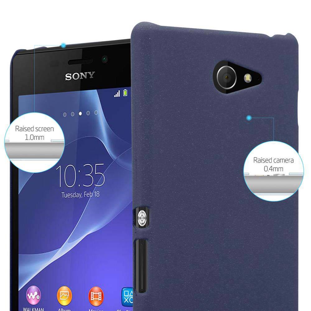 Cadorabo Schutzhülle für Sony Xperia M2 / M2 AQUA Hülle in Blau Etui Hard Case Handyhülle Cover