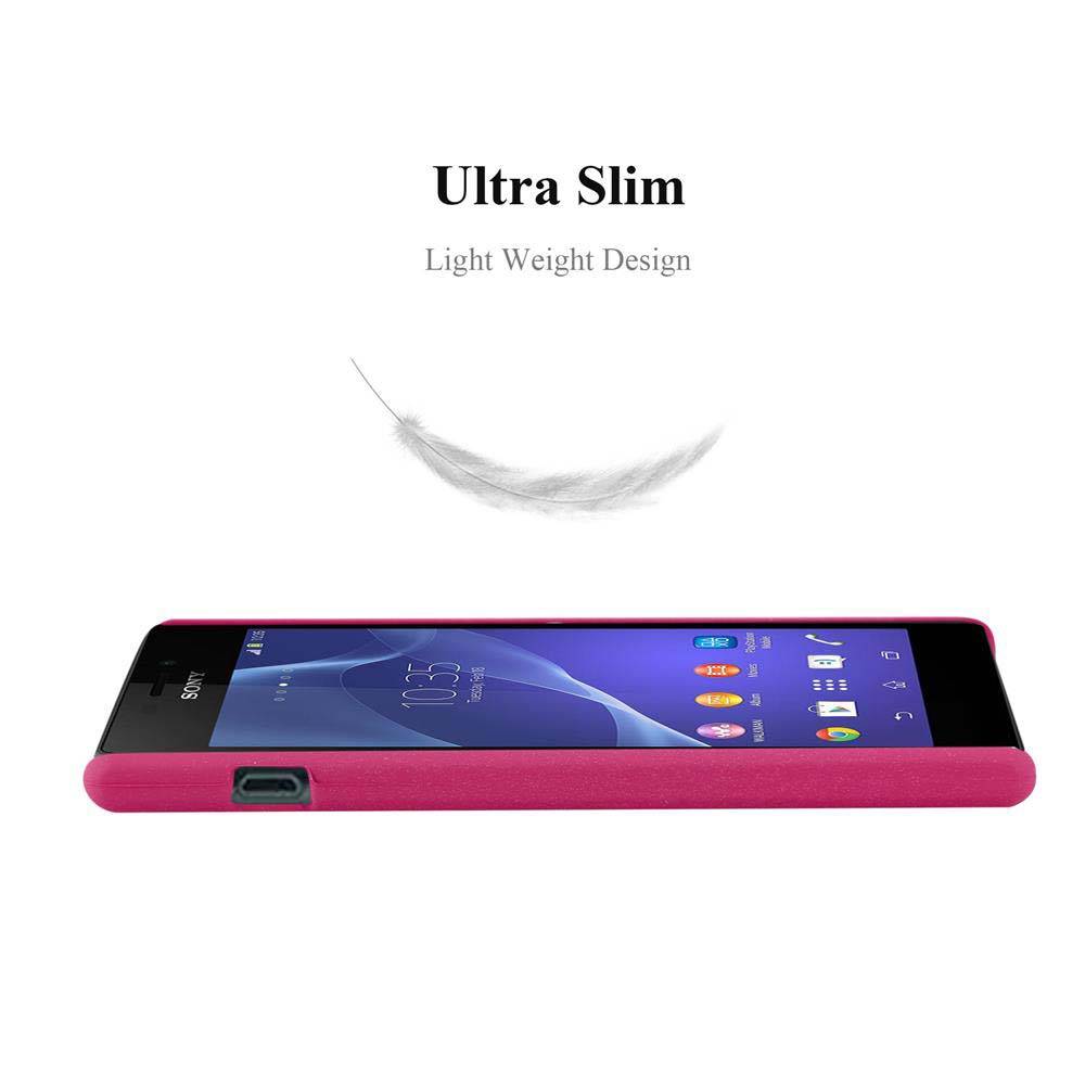 Cadorabo Schutzhülle für Sony Xperia M2 / M2 AQUA Hülle in Pink Etui Hard Case Handyhülle Cover