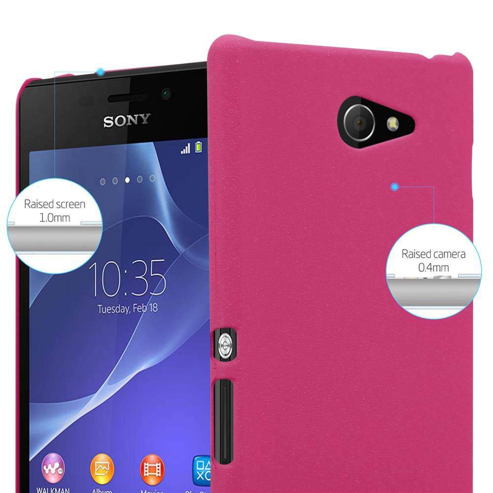 Cadorabo Schutzhülle für Sony Xperia M2 / M2 AQUA Hülle in Pink Etui Hard Case Handyhülle Cover