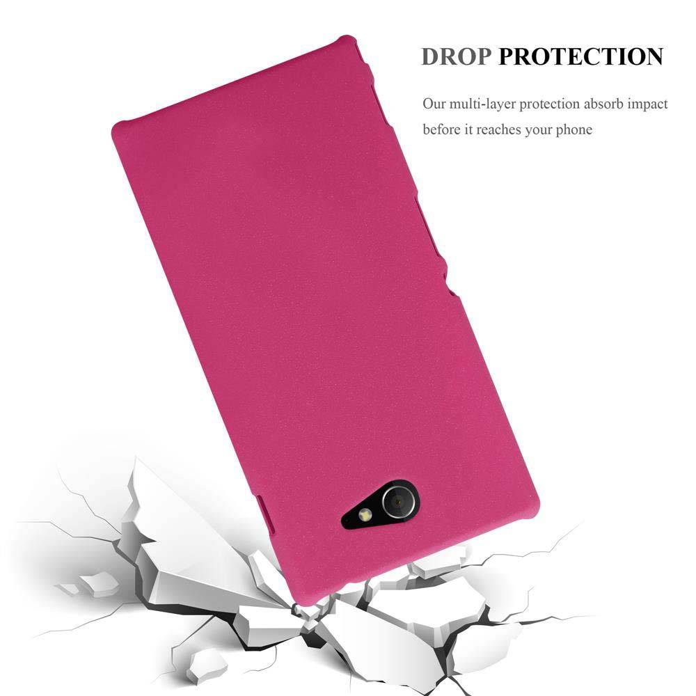 Cadorabo Schutzhülle für Sony Xperia M2 / M2 AQUA Hülle in Pink Etui Hard Case Handyhülle Cover