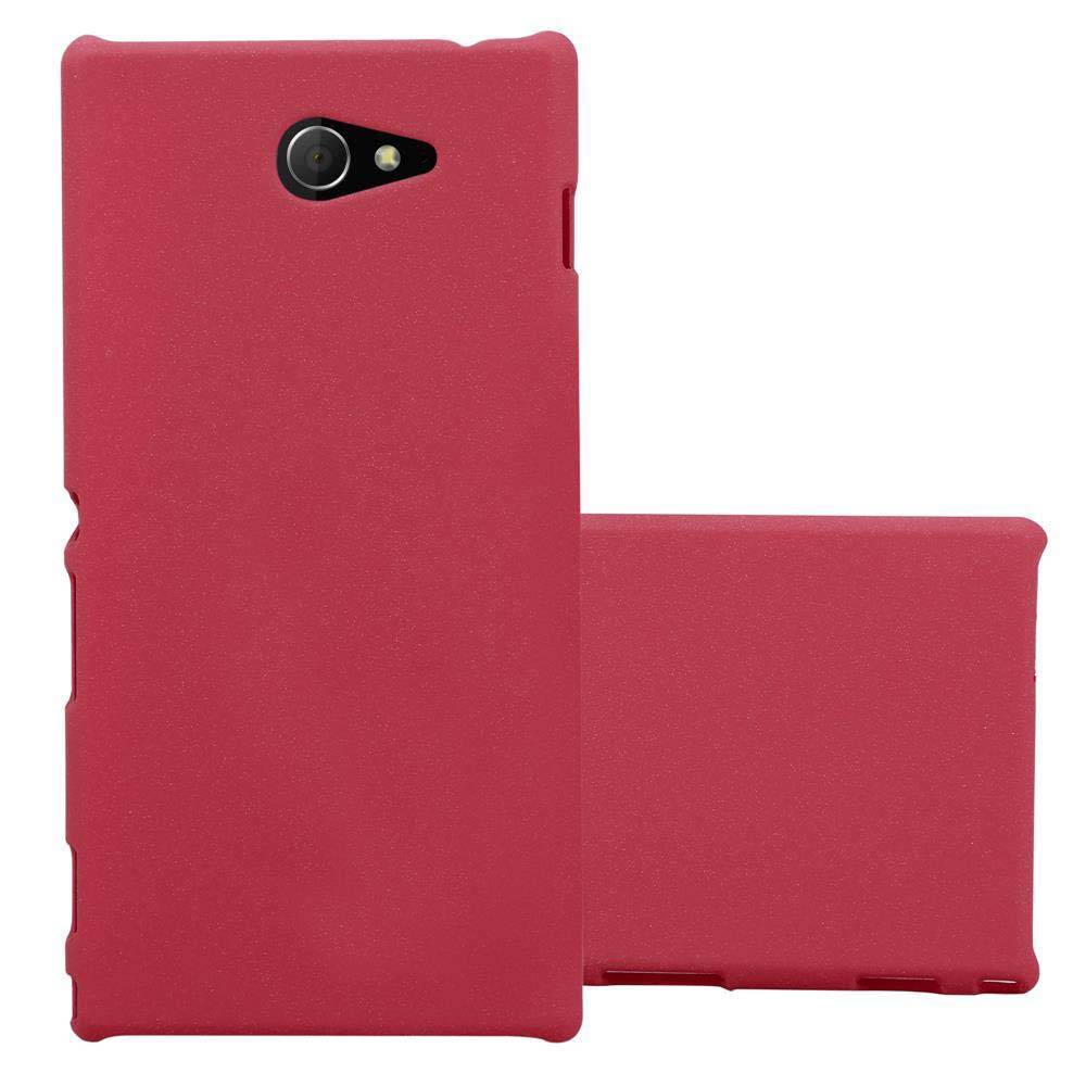 Cadorabo Schutzhülle für Sony Xperia M2 / M2 AQUA Hülle in Rot Etui Hard Case Handyhülle Cover