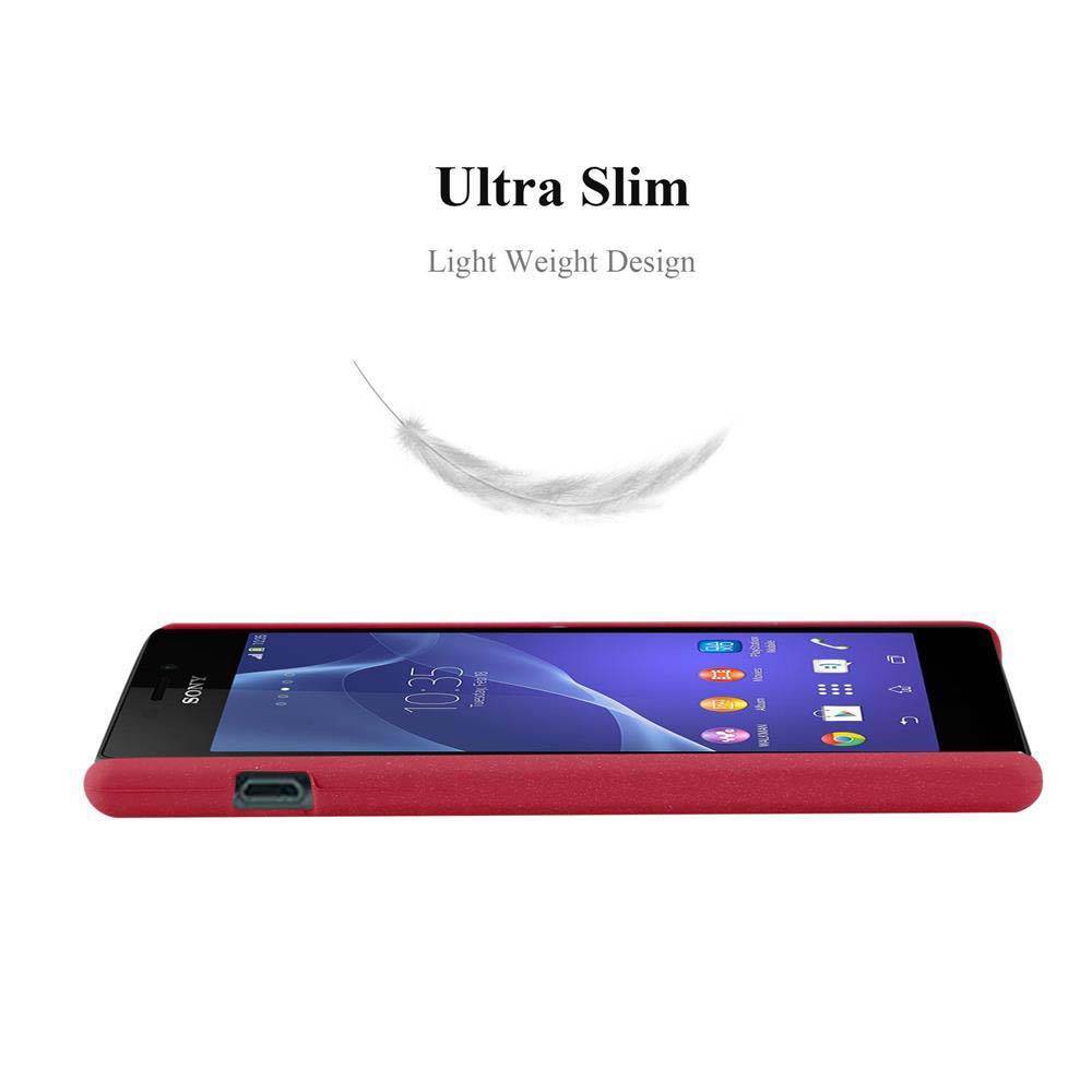 Cadorabo Schutzhülle für Sony Xperia M2 / M2 AQUA Hülle in Rot Etui Hard Case Handyhülle Cover