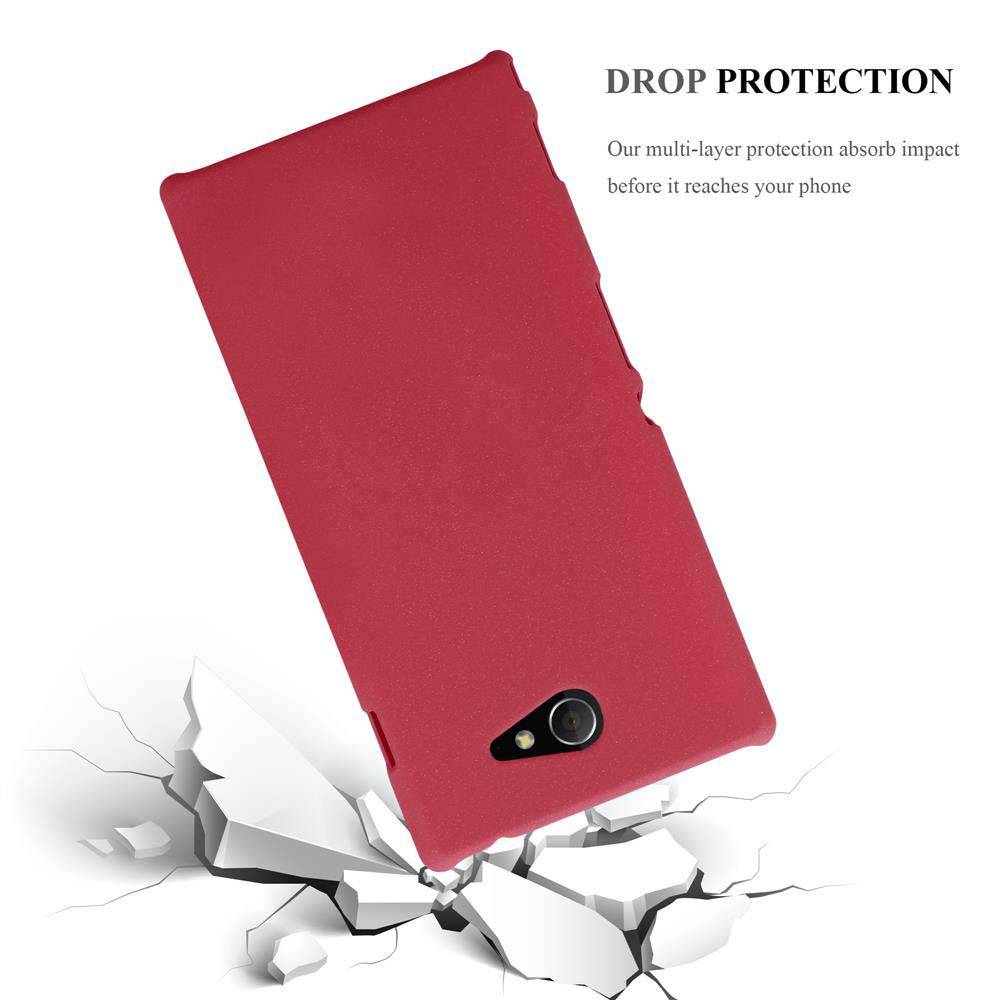Cadorabo Schutzhülle für Sony Xperia M2 / M2 AQUA Hülle in Rot Etui Hard Case Handyhülle Cover