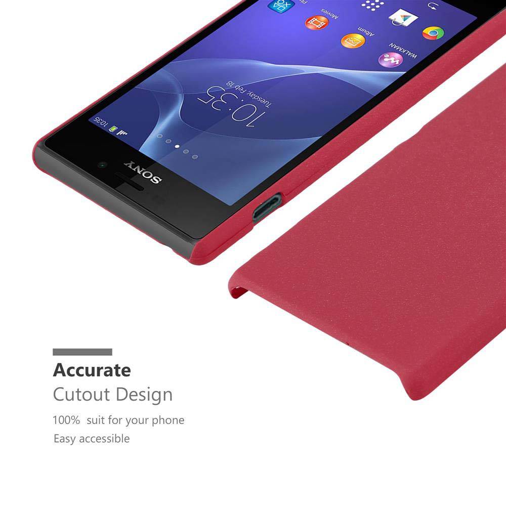 Cadorabo Schutzhülle für Sony Xperia M2 / M2 AQUA Hülle in Rot Etui Hard Case Handyhülle Cover