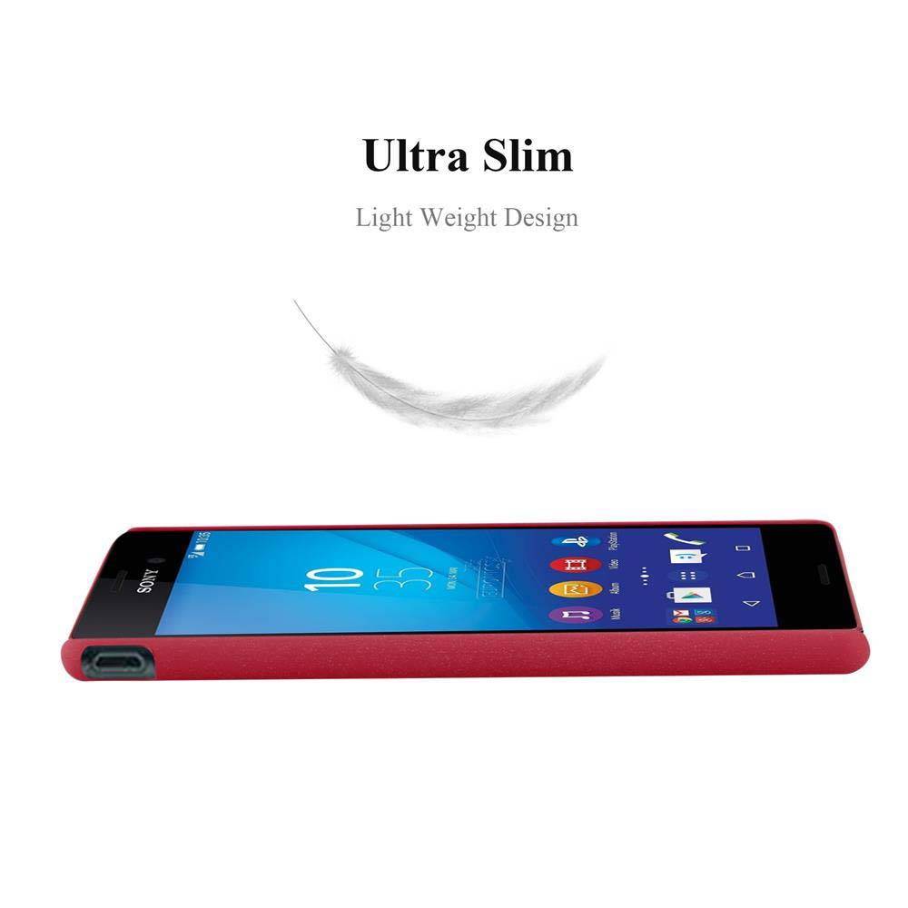 Cadorabo Schutzhülle für Sony Xperia M4 AQUA Hülle in Rot Etui Hard Case Handyhülle Cover