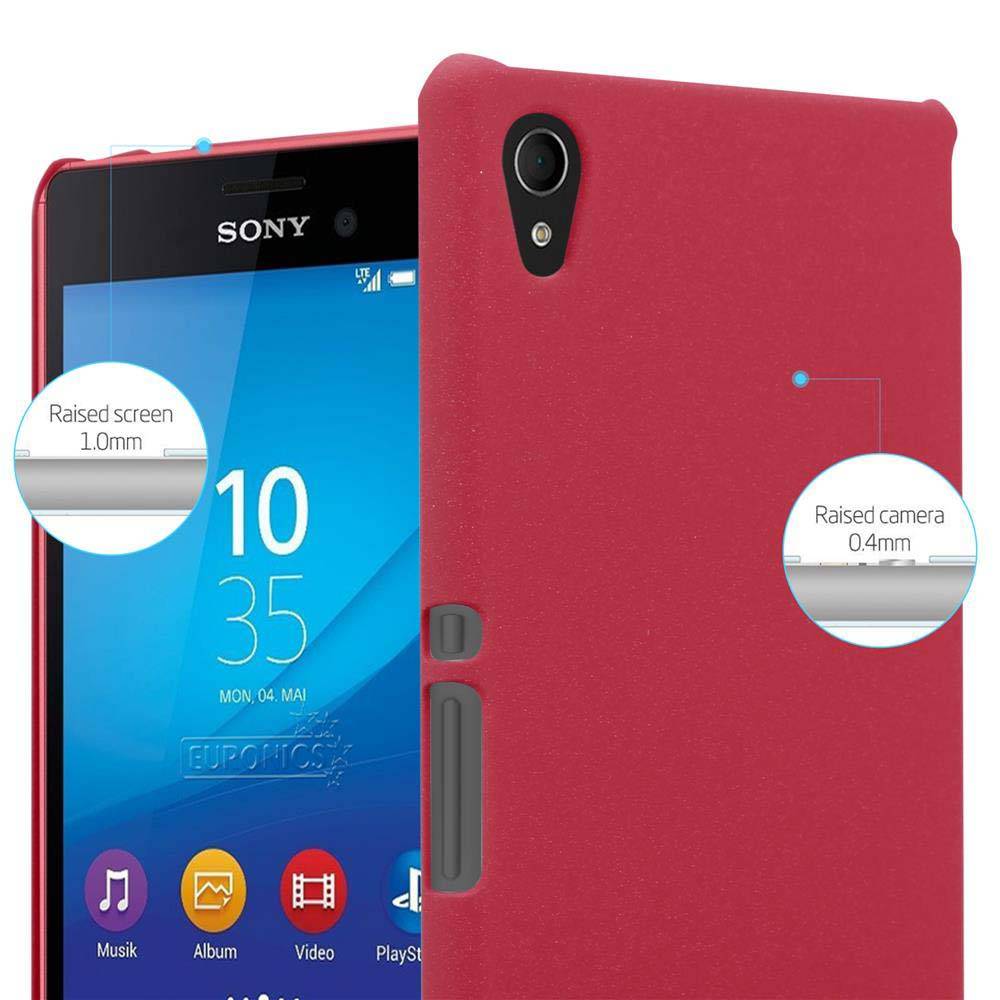 Cadorabo Schutzhülle für Sony Xperia M4 AQUA Hülle in Rot Etui Hard Case Handyhülle Cover