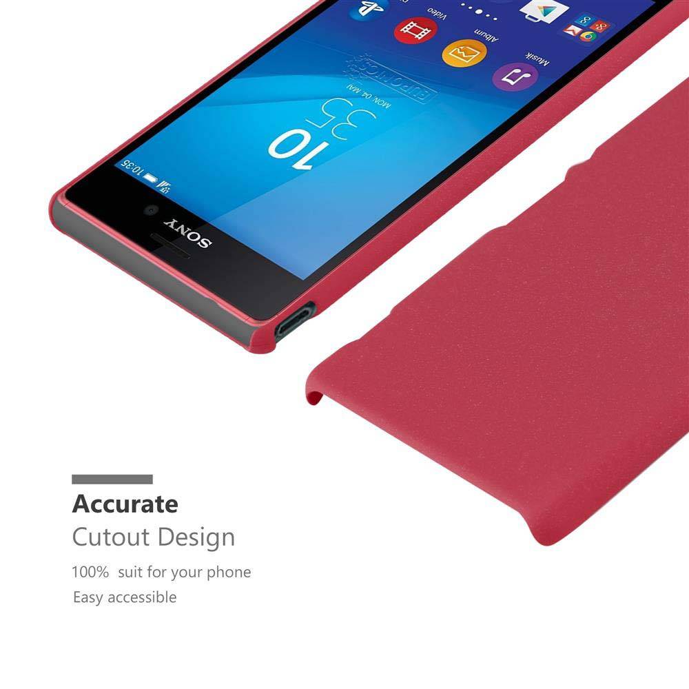Cadorabo Schutzhülle für Sony Xperia M4 AQUA Hülle in Rot Etui Hard Case Handyhülle Cover
