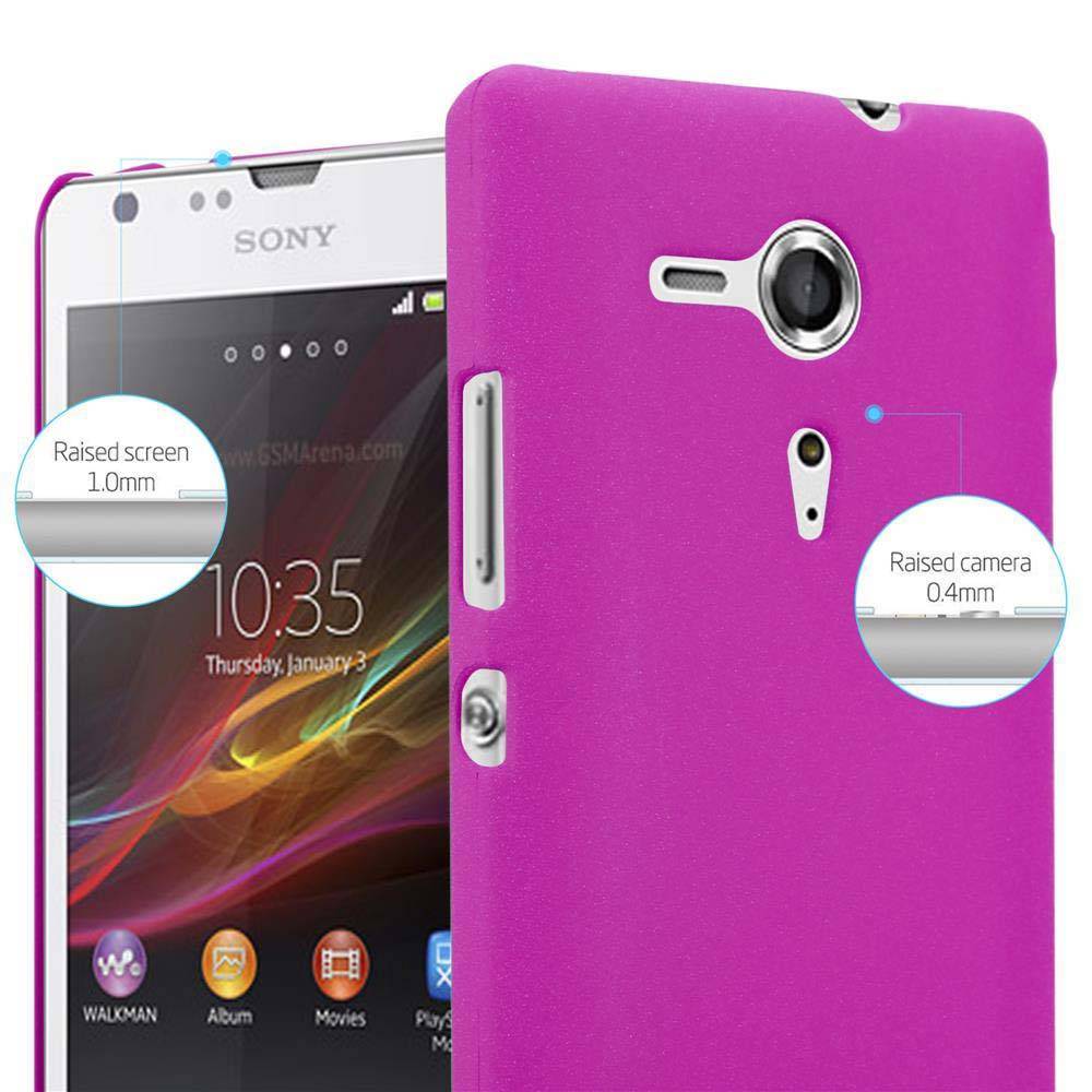 Cadorabo Schutzhülle für Sony Xperia SP Hülle in Pink Etui Hard Case Handyhülle Cover