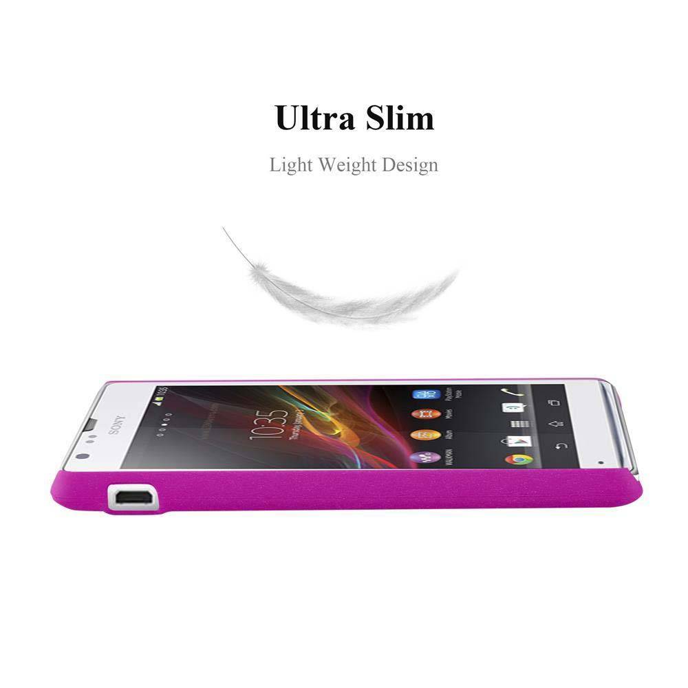 Cadorabo Schutzhülle für Sony Xperia SP Hülle in Pink Etui Hard Case Handyhülle Cover