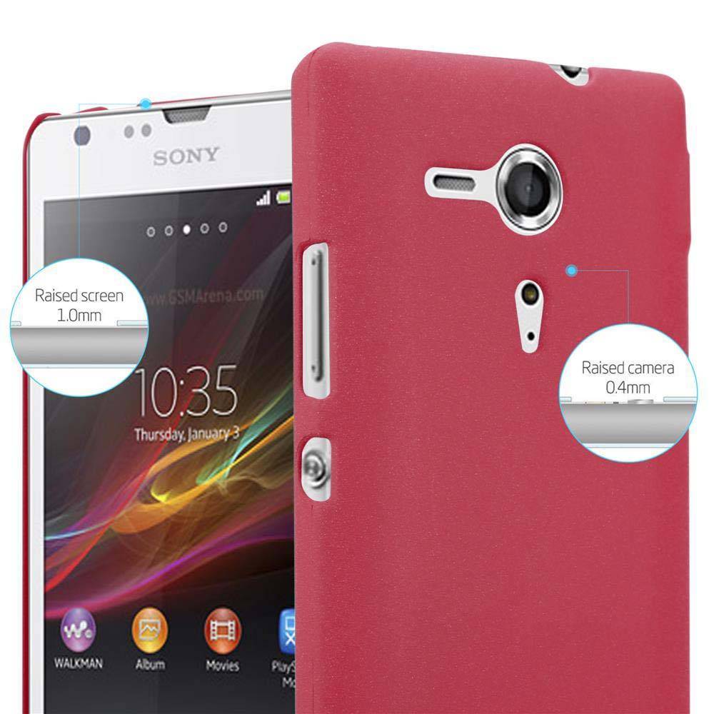 Cadorabo Schutzhülle für Sony Xperia SP Hülle in Rot Etui Hard Case Handyhülle Cover