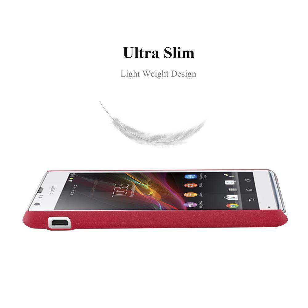 Cadorabo Schutzhülle für Sony Xperia SP Hülle in Rot Etui Hard Case Handyhülle Cover