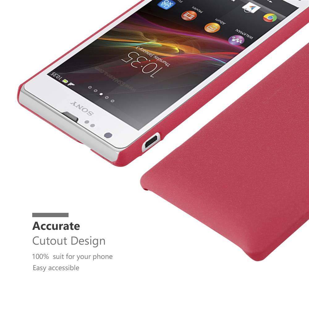 Cadorabo Schutzhülle für Sony Xperia SP Hülle in Rot Etui Hard Case Handyhülle Cover