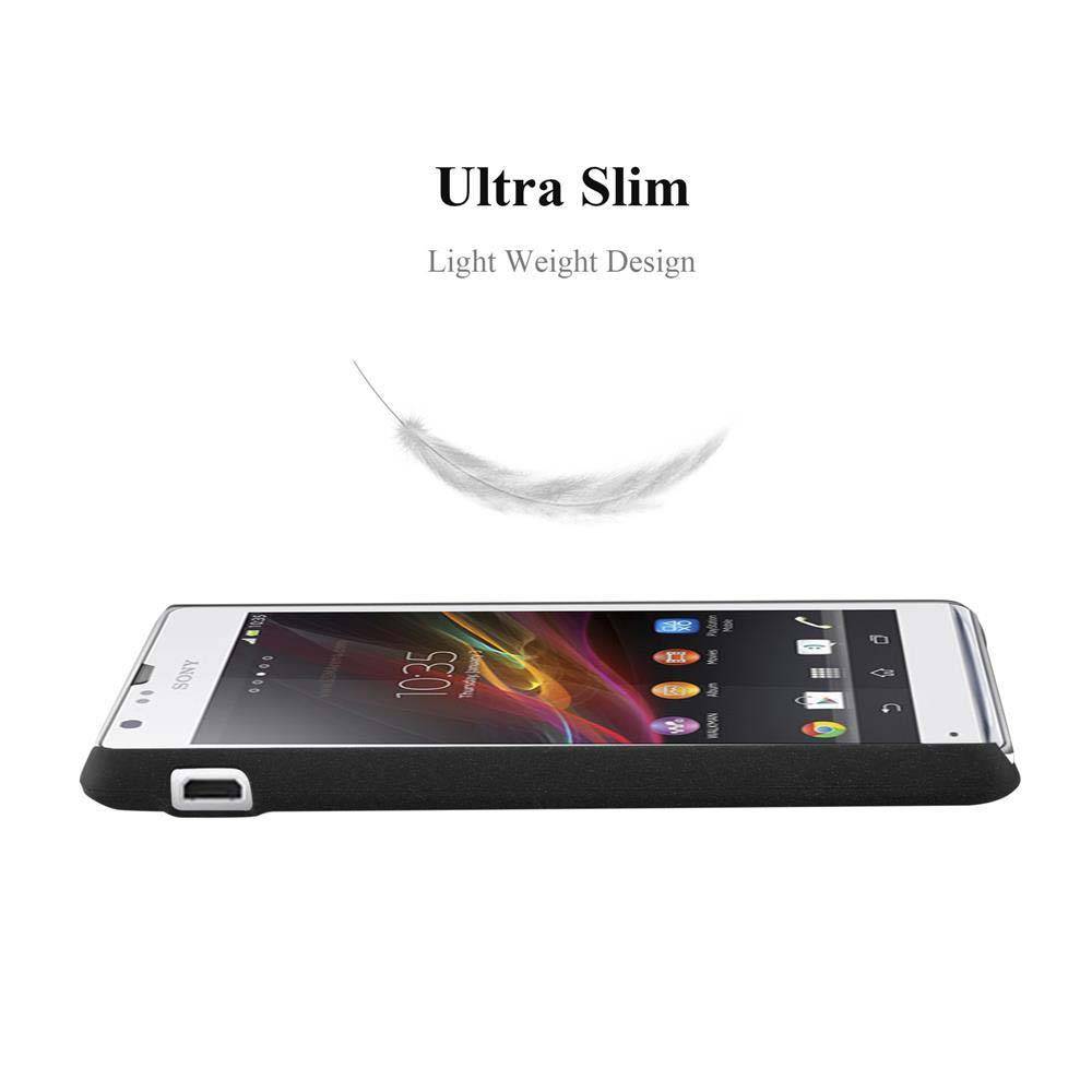 Cadorabo Schutzhülle für Sony Xperia SP Hülle in Schwarz Etui Hard Case Handyhülle Cover
