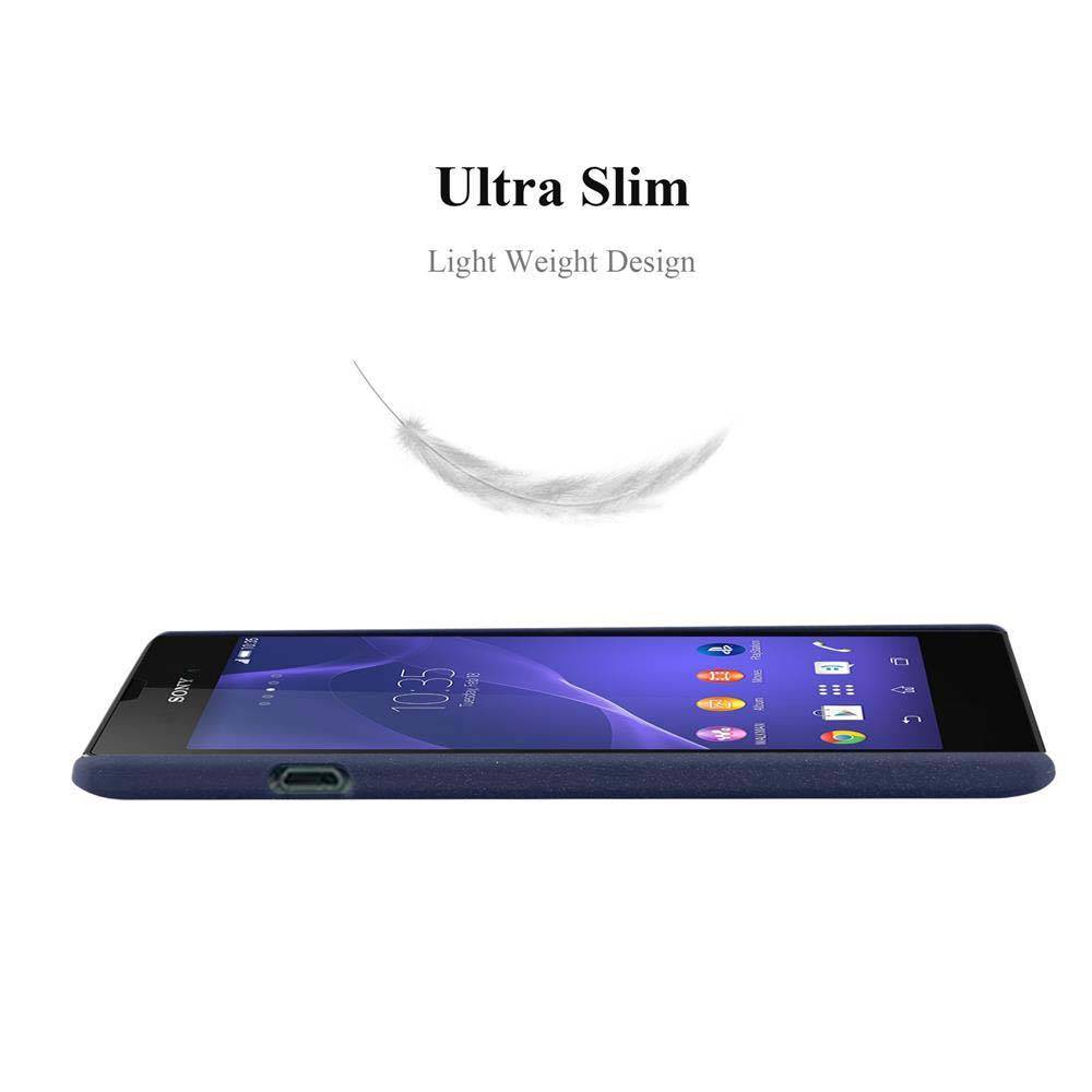 Cadorabo Schutzhülle für Sony Xperia T3 Hülle in Blau Etui Hard Case Handyhülle Cover