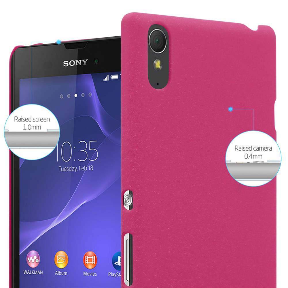 Cadorabo Schutzhülle für Sony Xperia T3 Hülle in Pink Etui Hard Case Handyhülle Cover
