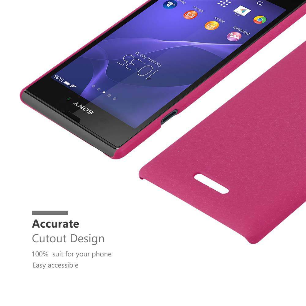 Cadorabo Schutzhülle für Sony Xperia T3 Hülle in Pink Etui Hard Case Handyhülle Cover