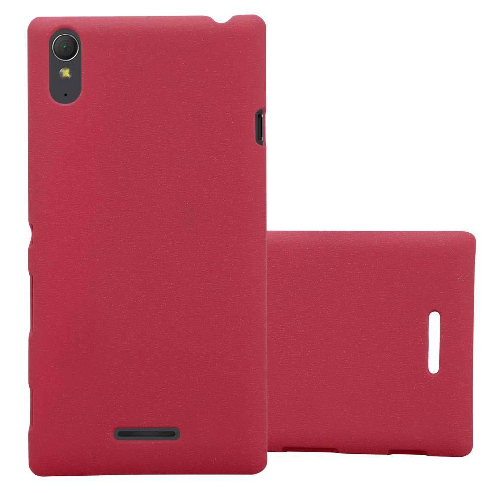Cadorabo Schutzhülle für Sony Xperia T3 Hülle in Rot Etui Hard Case Handyhülle Cover