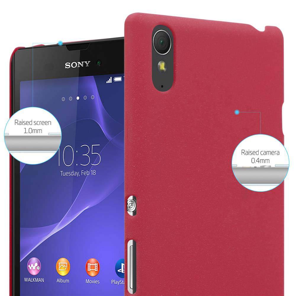 Cadorabo Schutzhülle für Sony Xperia T3 Hülle in Rot Etui Hard Case Handyhülle Cover