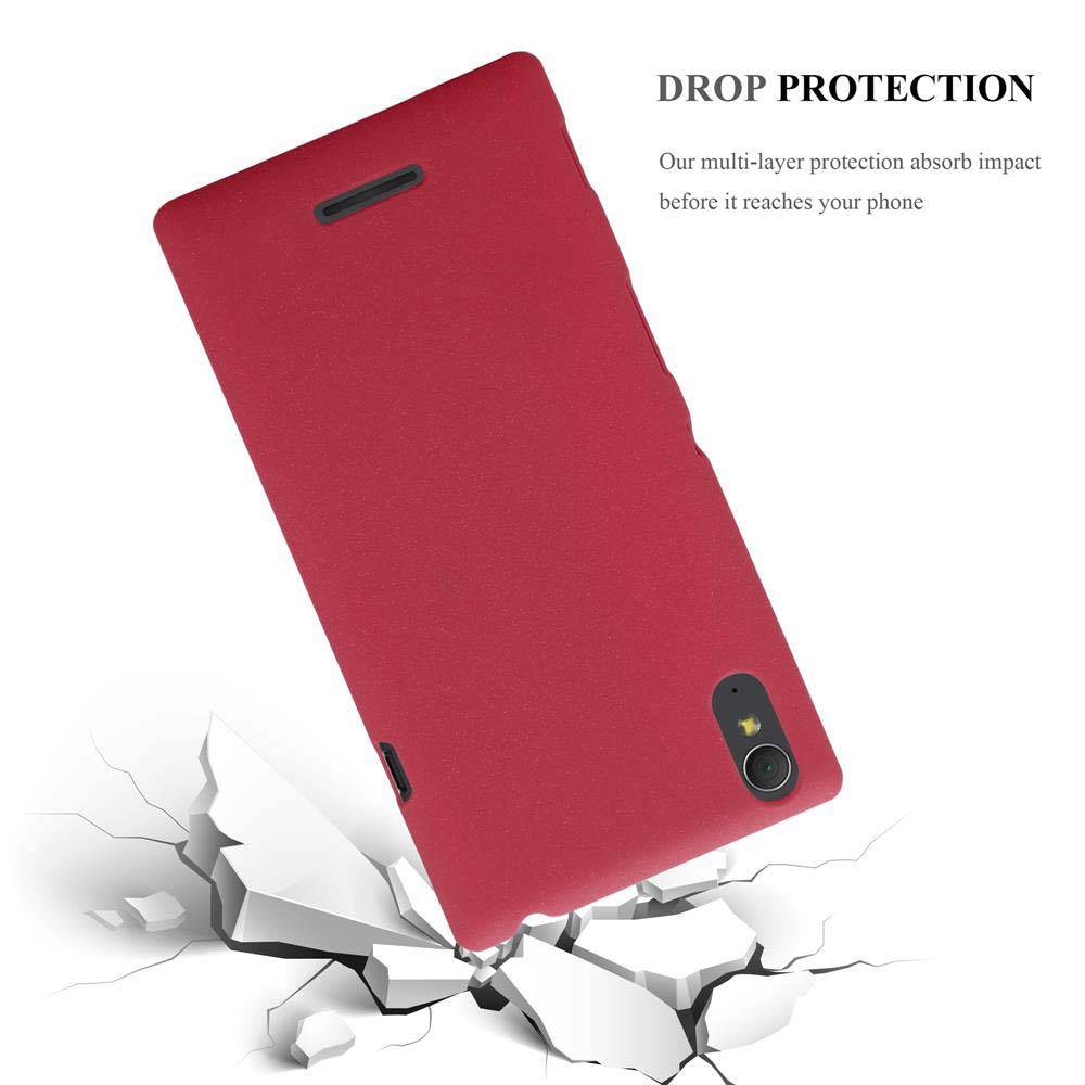 Cadorabo Schutzhülle für Sony Xperia T3 Hülle in Rot Etui Hard Case Handyhülle Cover