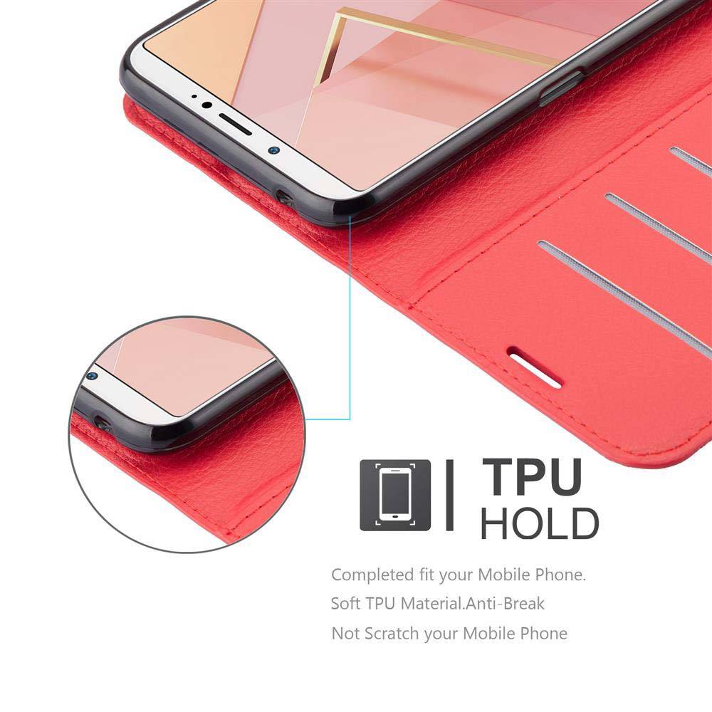 Cadorabo Hülle für ZTE Nubia N3 Schutz Hülle in Rot Handyhülle Etui Case Cover Magnetverschluss