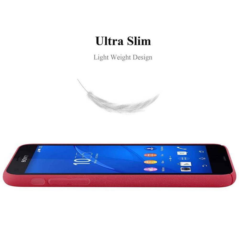 Cadorabo Schutzhülle für Sony Xperia Z3 COMPACT Hülle in Rot Etui Hard Case Handyhülle Cover