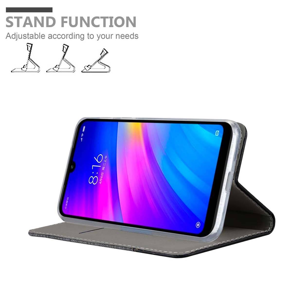 Cadorabo Hülle für Xiaomi RedMi 7 Schutzhülle in Grau Handy Hülle Etui Book Case Cover