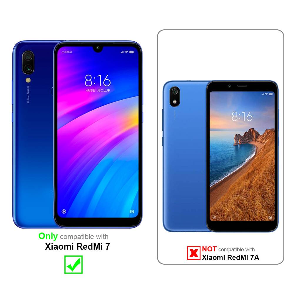 Cadorabo Hülle für Xiaomi RedMi 7 Schutzhülle in Grau Handy Hülle Etui Book Case Cover