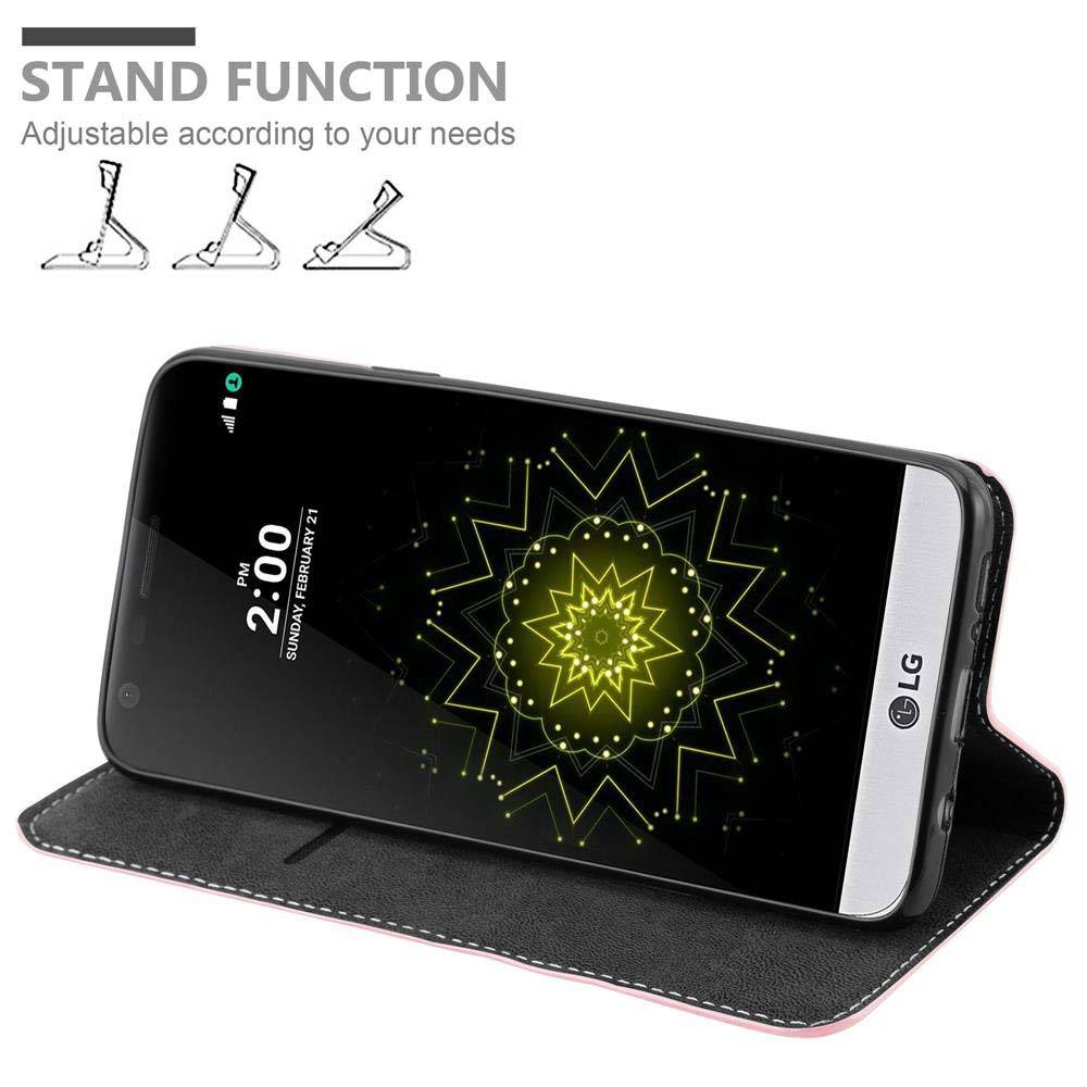Cadorabo Hülle für LG G5 Schutzhülle in Rosa SHandyhülle Book Case Etui Kunstleder
