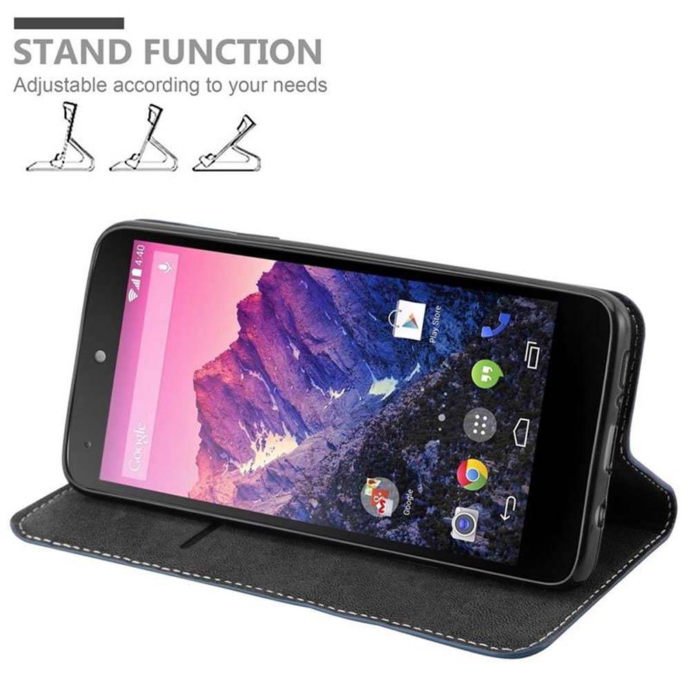 Cadorabo Hülle für LG Google NEXUS 5 Schutzhülle in Blau SHandyhülle Book Case Etui Kunstleder