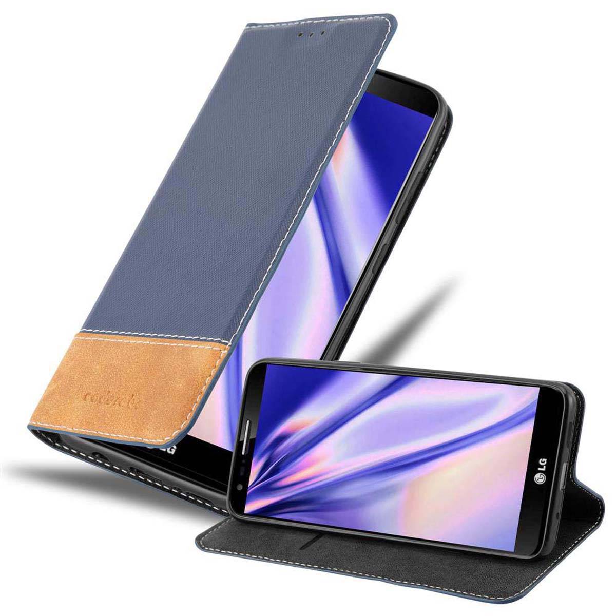 Cadorabo Hülle für LG G2 Schutzhülle in Blau SHandyhülle Book Case Etui Kunstleder