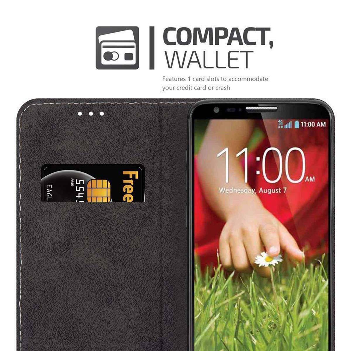 Cadorabo Hülle für LG G2 Schutzhülle in Blau SHandyhülle Book Case Etui Kunstleder
