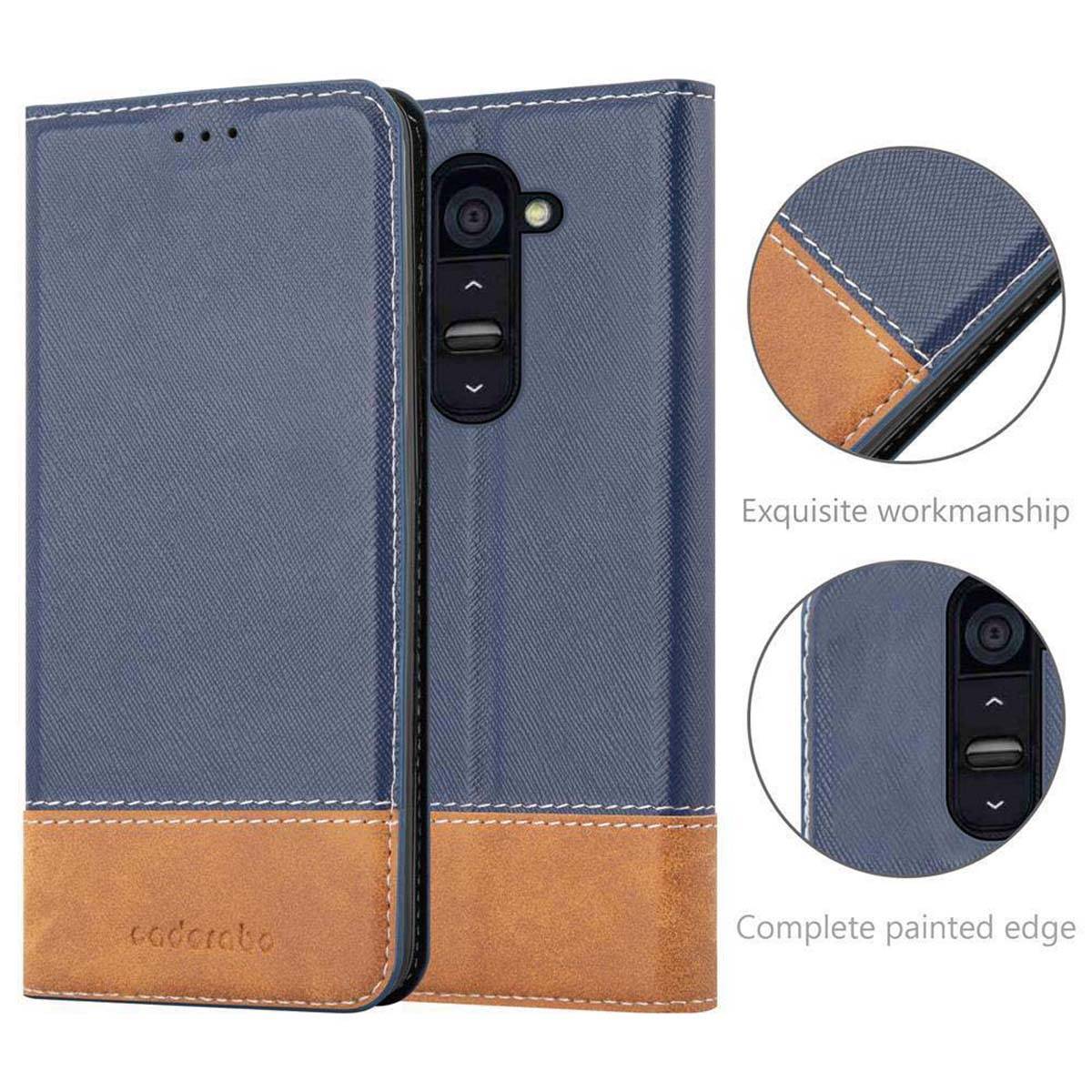 Cadorabo Hülle für LG G2 Schutzhülle in Blau SHandyhülle Book Case Etui Kunstleder