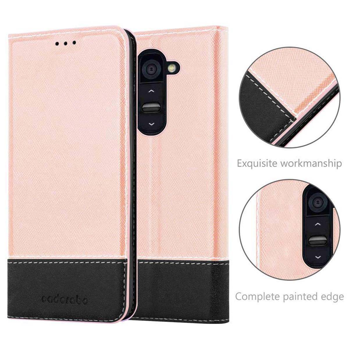 Cadorabo Hülle für LG G2 Schutzhülle in Rosa SHandyhülle Book Case Etui Kunstleder