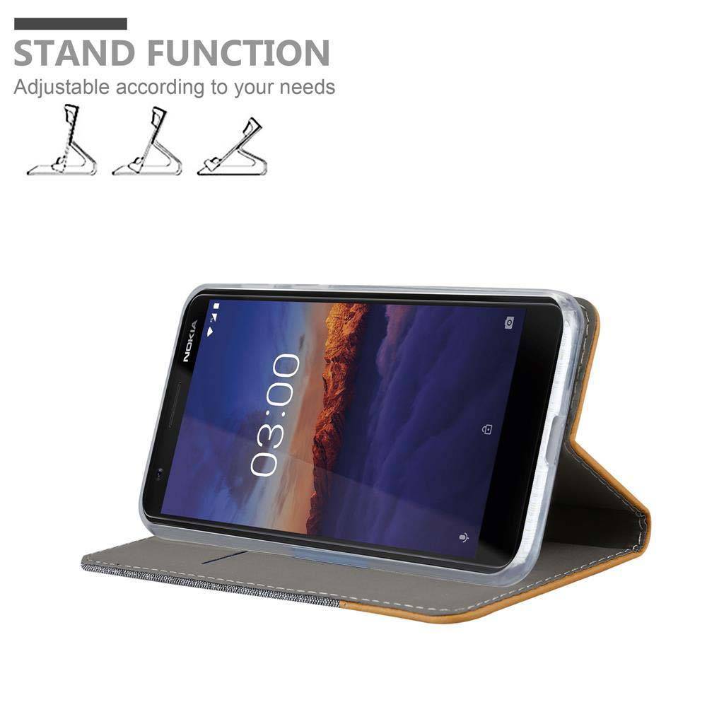 Cadorabo Hülle für Nokia 3.1 Schutzhülle in Grau Handy Hülle Etui Book Case Cover