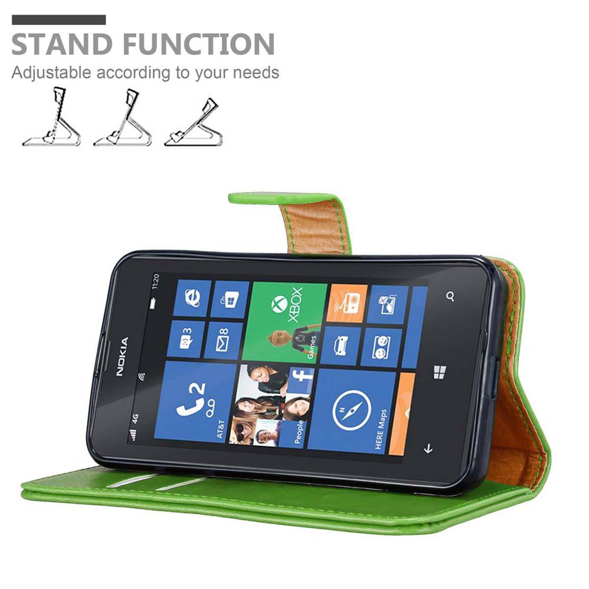 Cadorabo Hülle für Nokia Lumia 520 / 521 Schutzhülle in Grün Handyhülle Book Tasche Case Etui Luxury