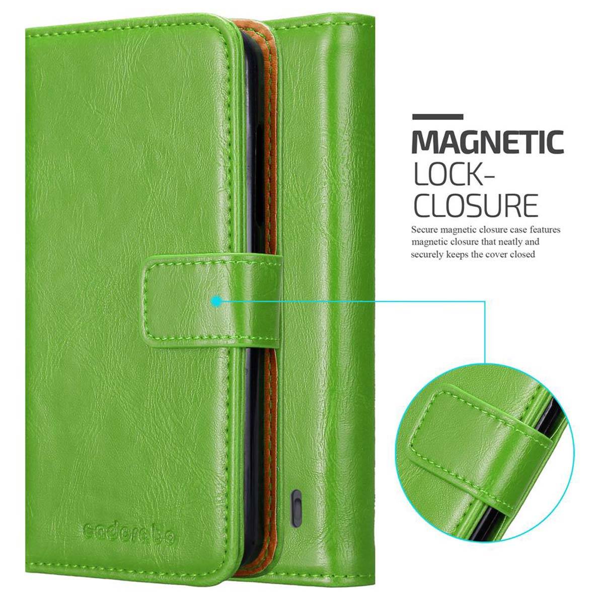 Cadorabo Hülle für Nokia Lumia 520 / 521 Schutzhülle in Grün Handyhülle Book Tasche Case Etui Luxury